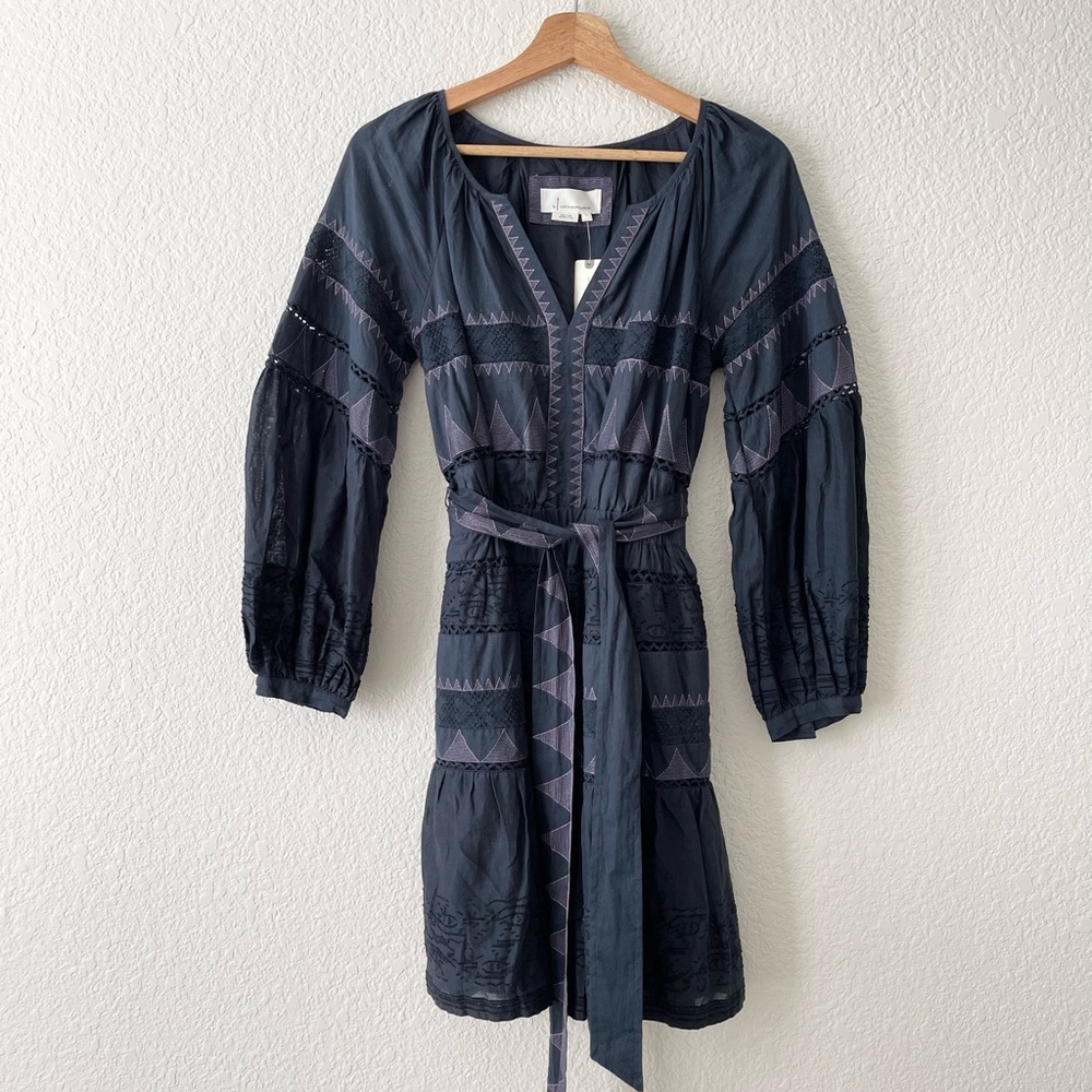 Anthropologie Skye Embroidered Mini Dress